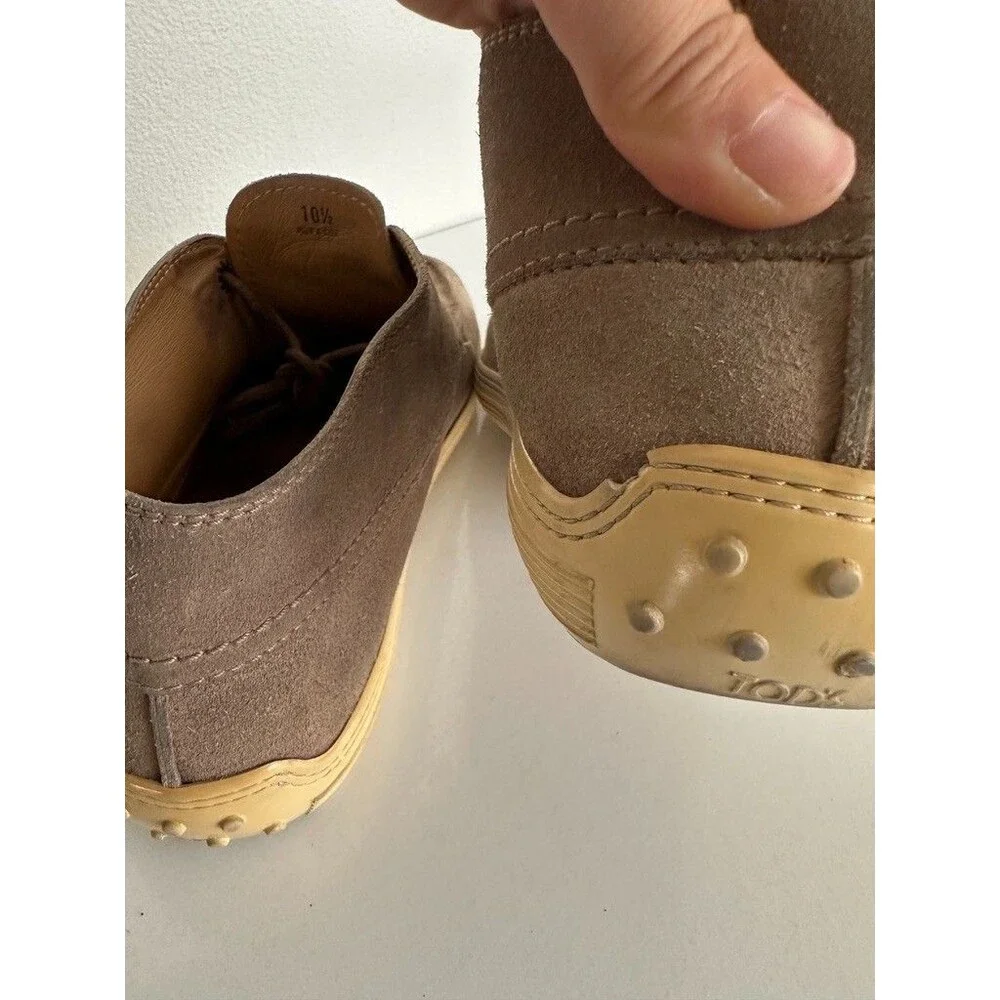 Tod's Suede Chukka Boot Sneaker Desert Tan Lace Up Leather Italy Men's Size 10.5